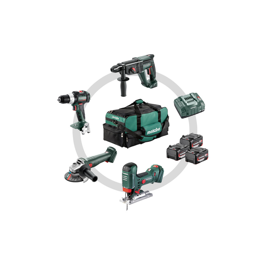 METABO SET 18V COMBO 4.3 685214000 SB 18 LT BL + W 18 L 9-125 QUICK+ KH 18 LTX 24 + STA 18 LTX 100