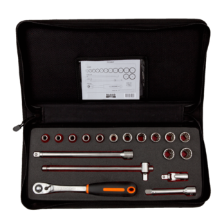 BAHCO 7818DST 1/2" ΣΕΤ ΚΑΡΥΔΑΚΙΑ ΣΕ ΥΦΑΣΜΑΤΙΝΗ ΘΗΚΗ 18 ΤΕΜΑΧΙΩΝ