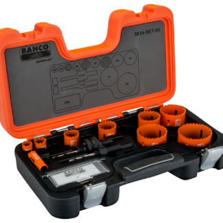 BAHCO 3834-95 ΣΕΤ ΔΙΜΕΤΑΛΛΙΚΩΝ ΠΟΤΗΡΟΤΡΥΠΑΝΩΝ SANDFLEX  16MM-83MM - 12 ΤΕΜΑΧΙΑ 
